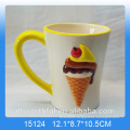 2016 Hot-selling ceramic mug with icecream figurine